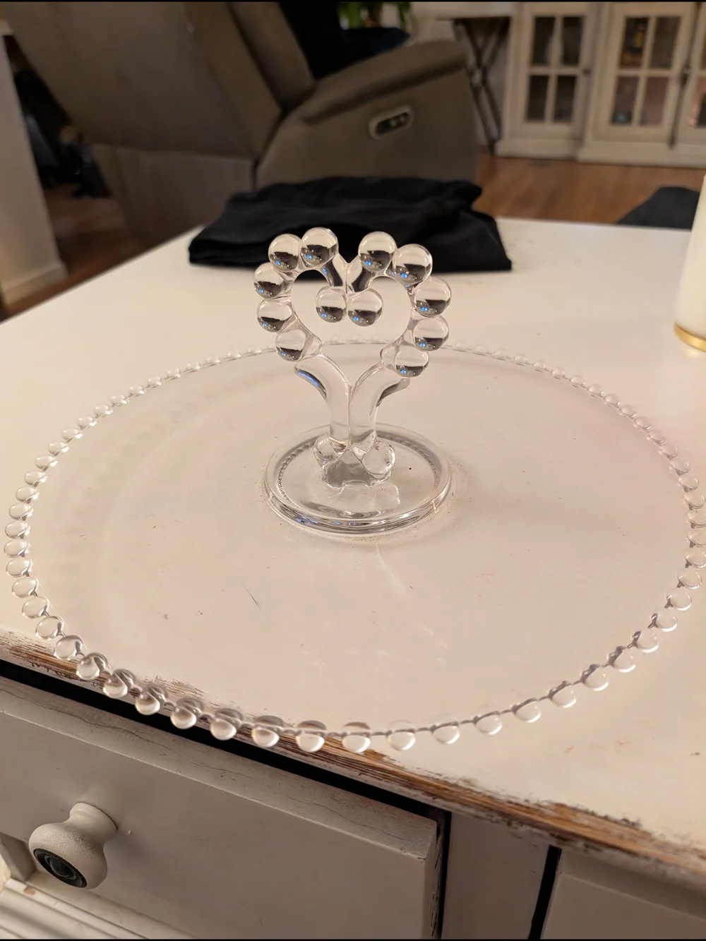 vintage imperial glass candlewick pastry tray 11 1/2